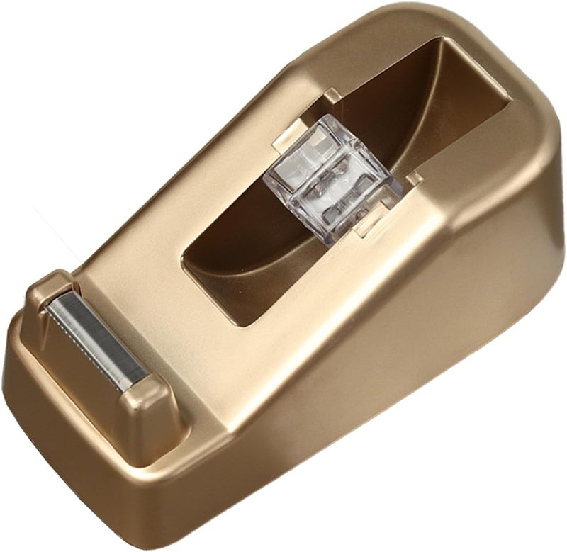 LASUND Basics Desktop Tape Dispenser, Office Desk Tape Dispenser, Heavy Duty Desk Accessories Office Tape Dispensers, Weighted Non-Skid Base,Ideal for Home, Office, School, or Business (Gold) - Image 1